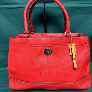 Coach Elegant Red Leather Handbag